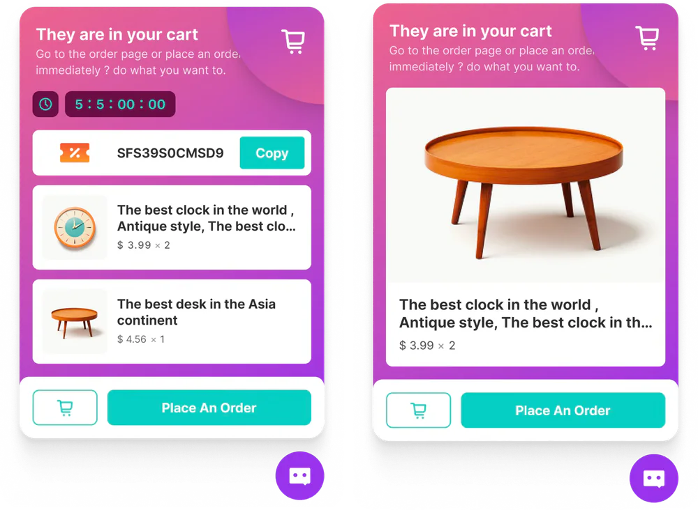 Cart Reminder Cards